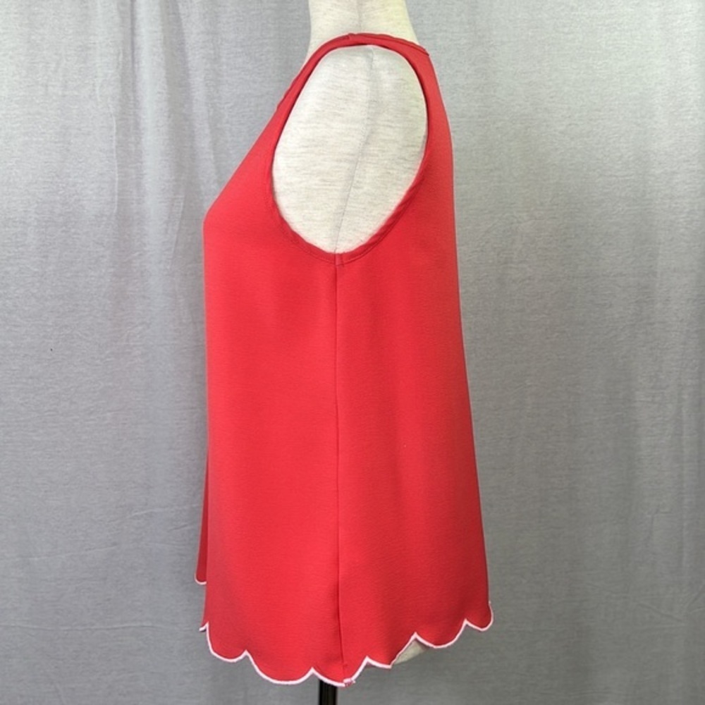 EVERLY Women’s Pink White Scalloped Hem Tank Top Sz S - Picture 4 of 8